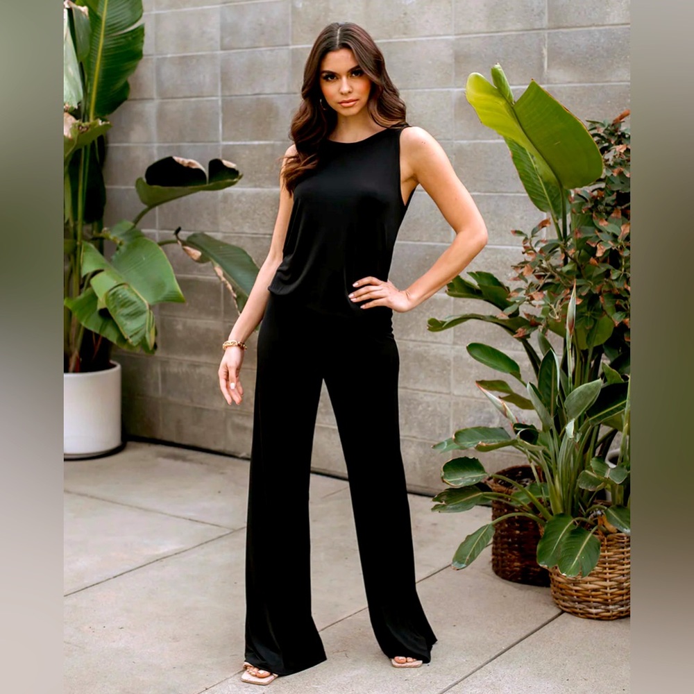 Veronica M Camille Stretch Low Back Jumpsuit